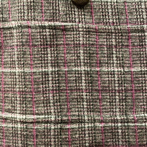 Mango size S tweed checkered office dress. Gray and plum. Cotton blend MNG - Picture 7 of 10